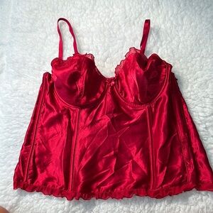 Gillian & O’Malley Red Nighty Top with Zipper. Size 38C. Looks Smaller. EUC.